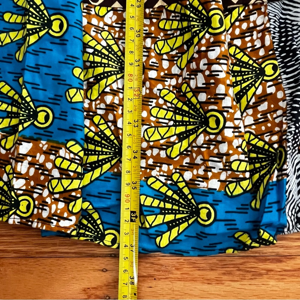 Vibrant Multicolor Patchwork Print Maxi Skirt Ful… - image 5